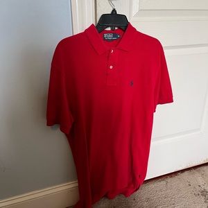 Men’s red polo button up great condition no stains